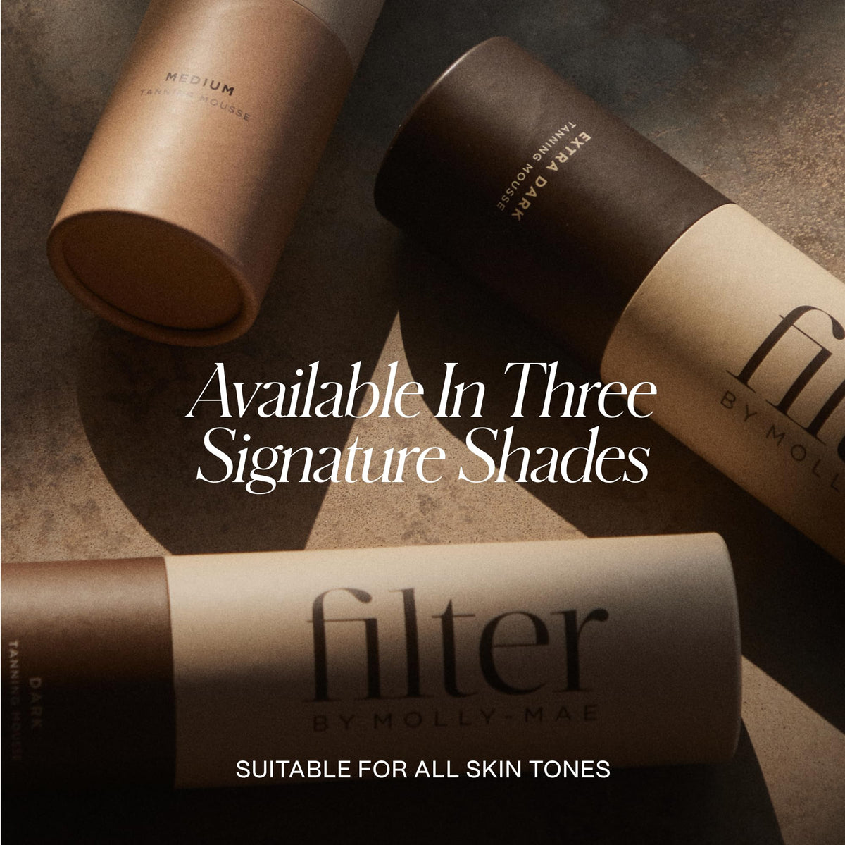 Arm swatch demonstrates even depth and natural bronze tone with Filter by Molly-Mae.