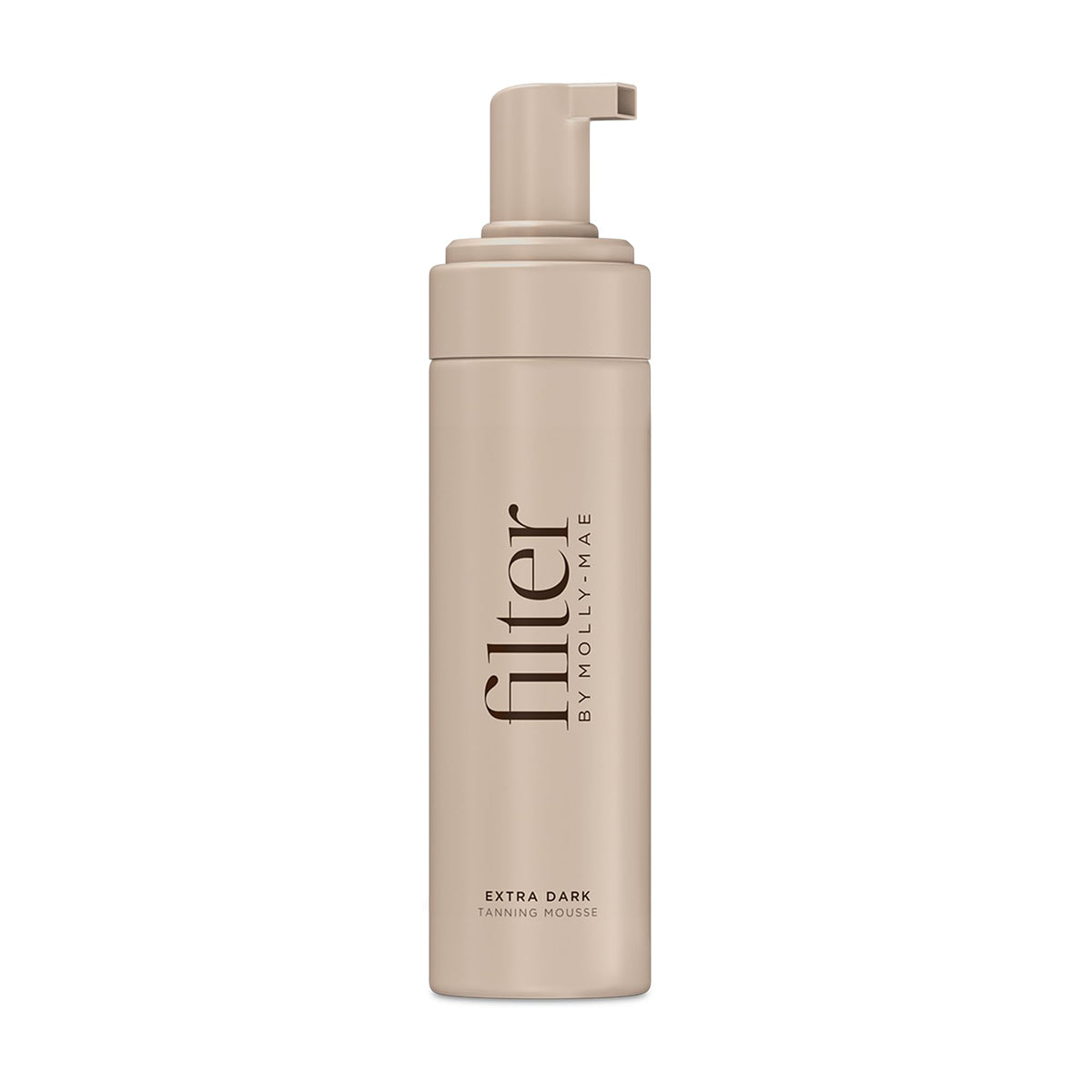Filter by Molly-Mae Self Tanner Mousse bottle delivers a deep, even bronze glow.