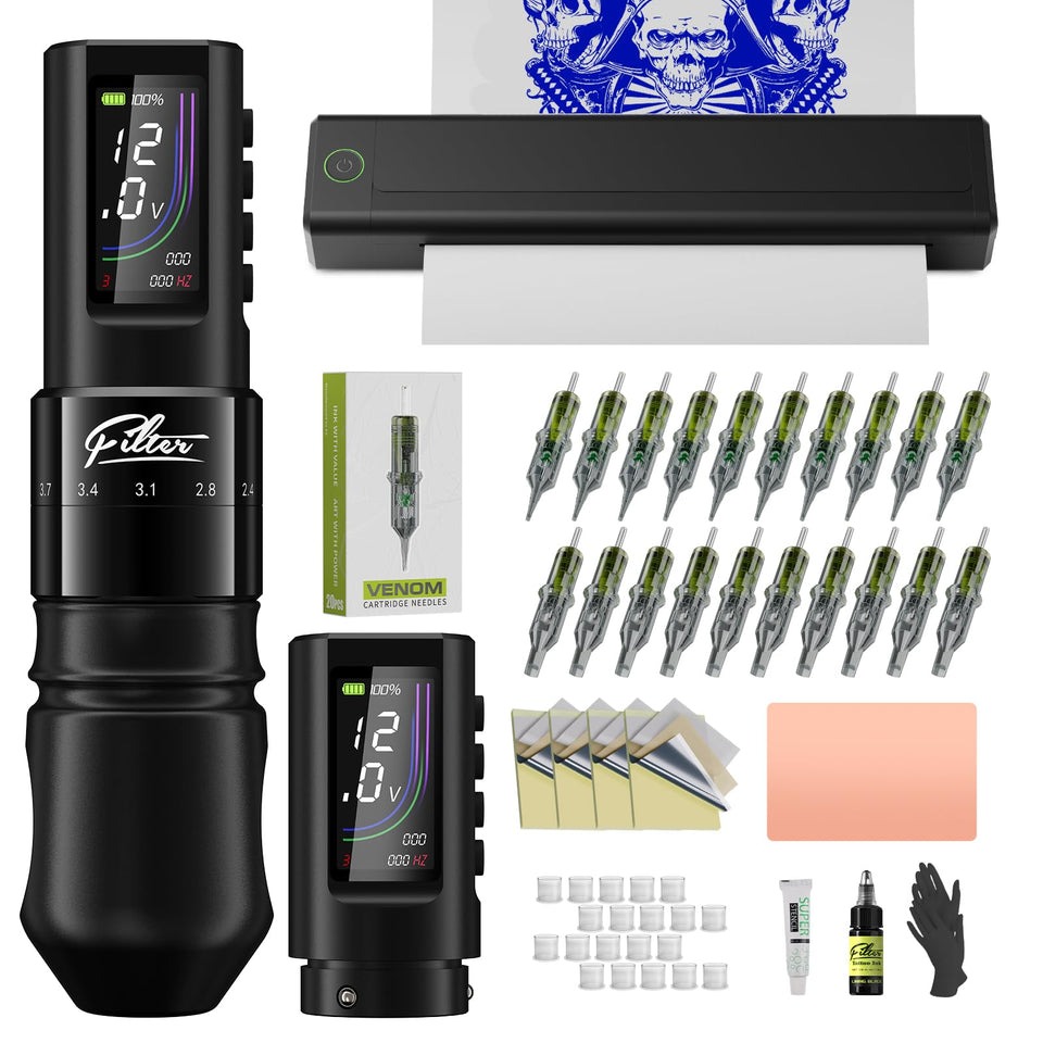 Filter tattoo stencil printer for precise stencil transfers.