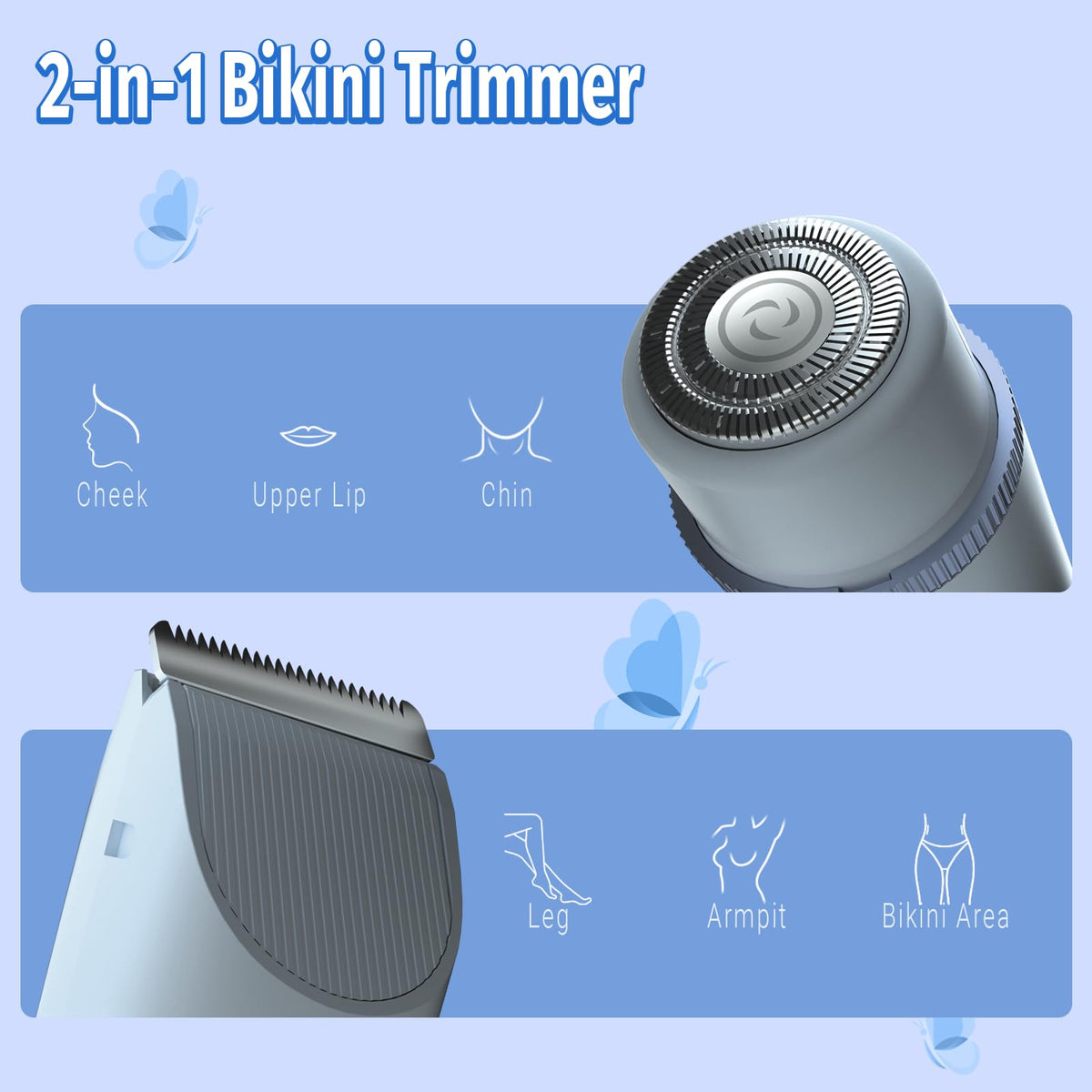 FIMOSON bikini trimmer ceramic blades glide softly for gentle skin trimming