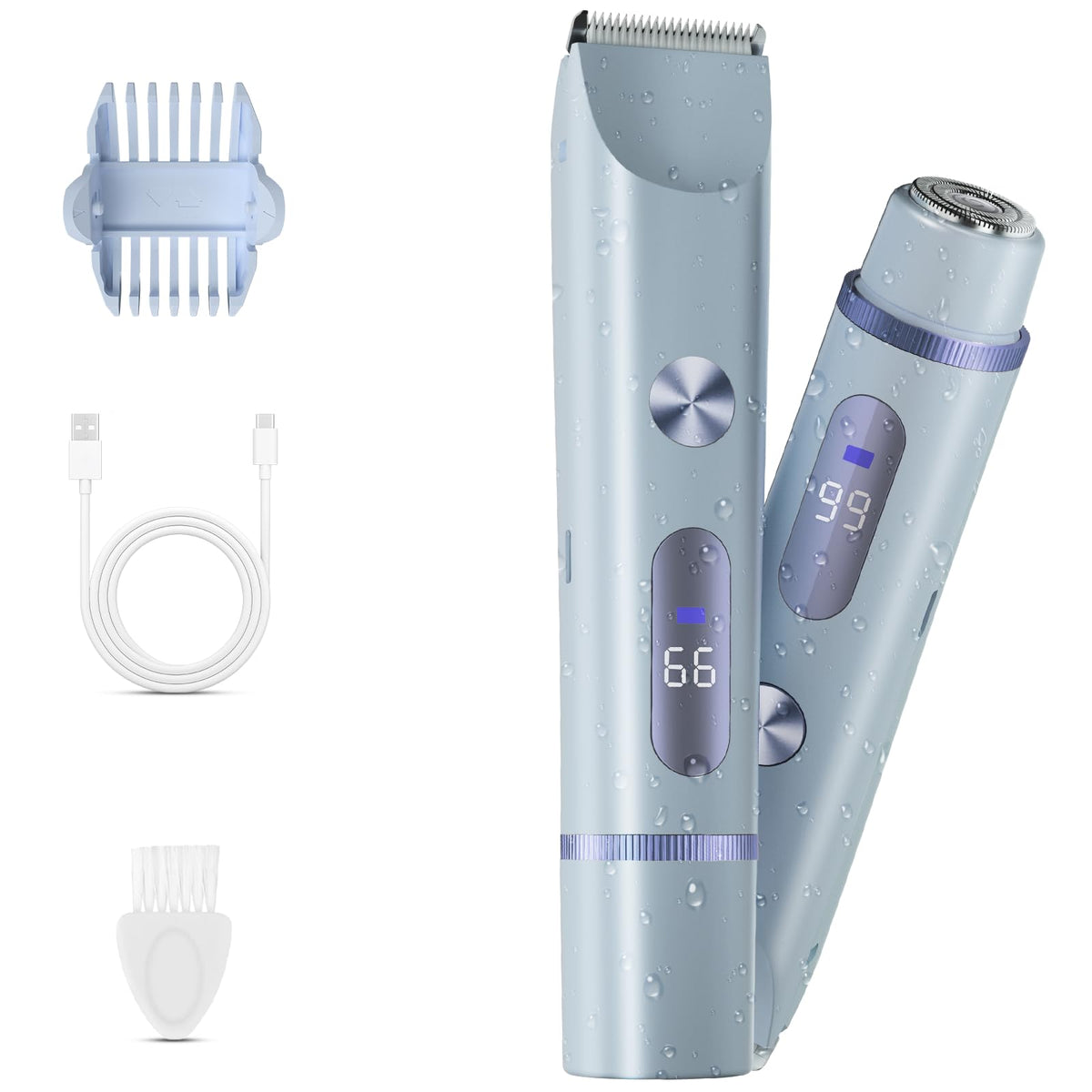 FIMOSON bikini trimmer dual heads for versatile body and facial grooming