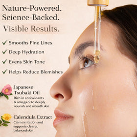 Finally Tsubaki packaging front view highlighting clean, vegan skincare