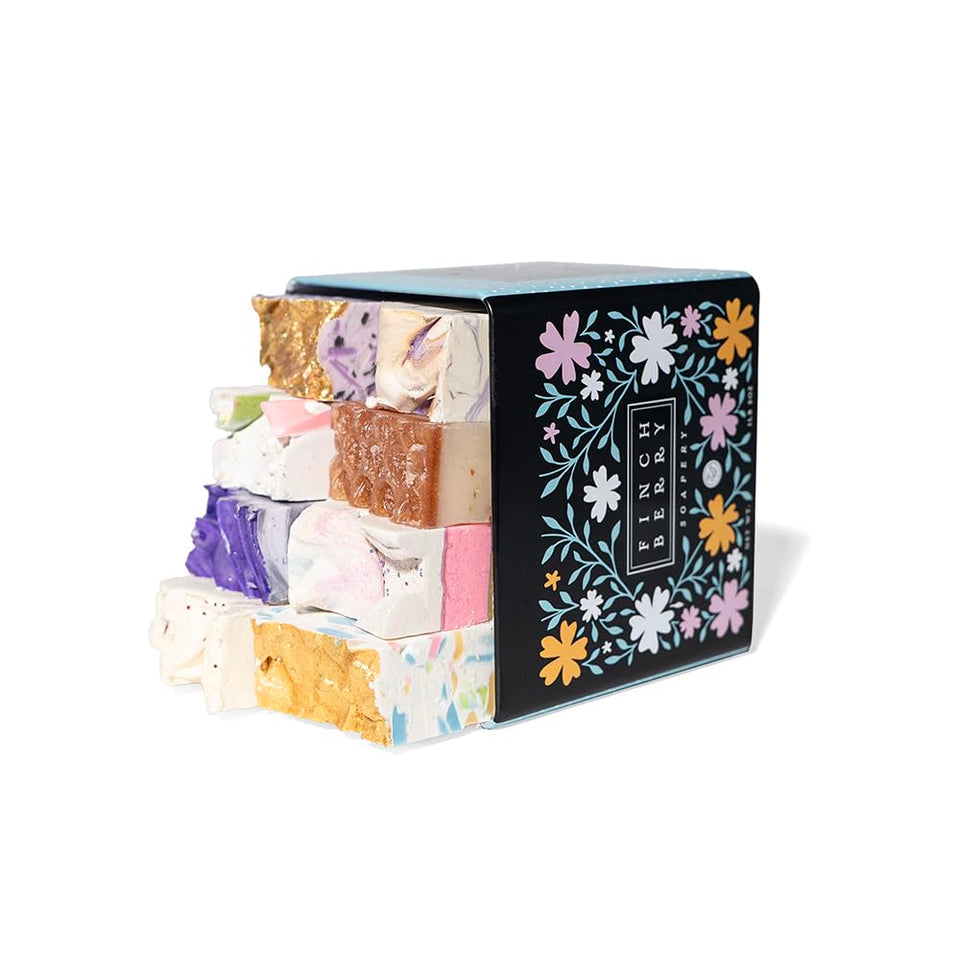 FinchBerry 8-bar soap set packaging—elegant gift box for daily self-care