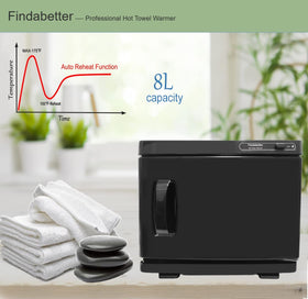 Findabetter auto-reheat hot towel cabinet maintains warmth for continuous treatments