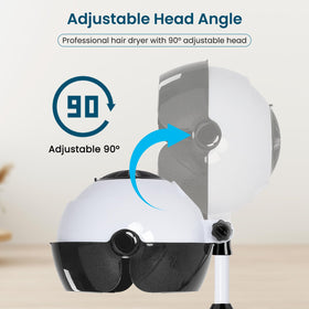 Findabetter hooded hair dryer emits negative ions to help smooth hair.