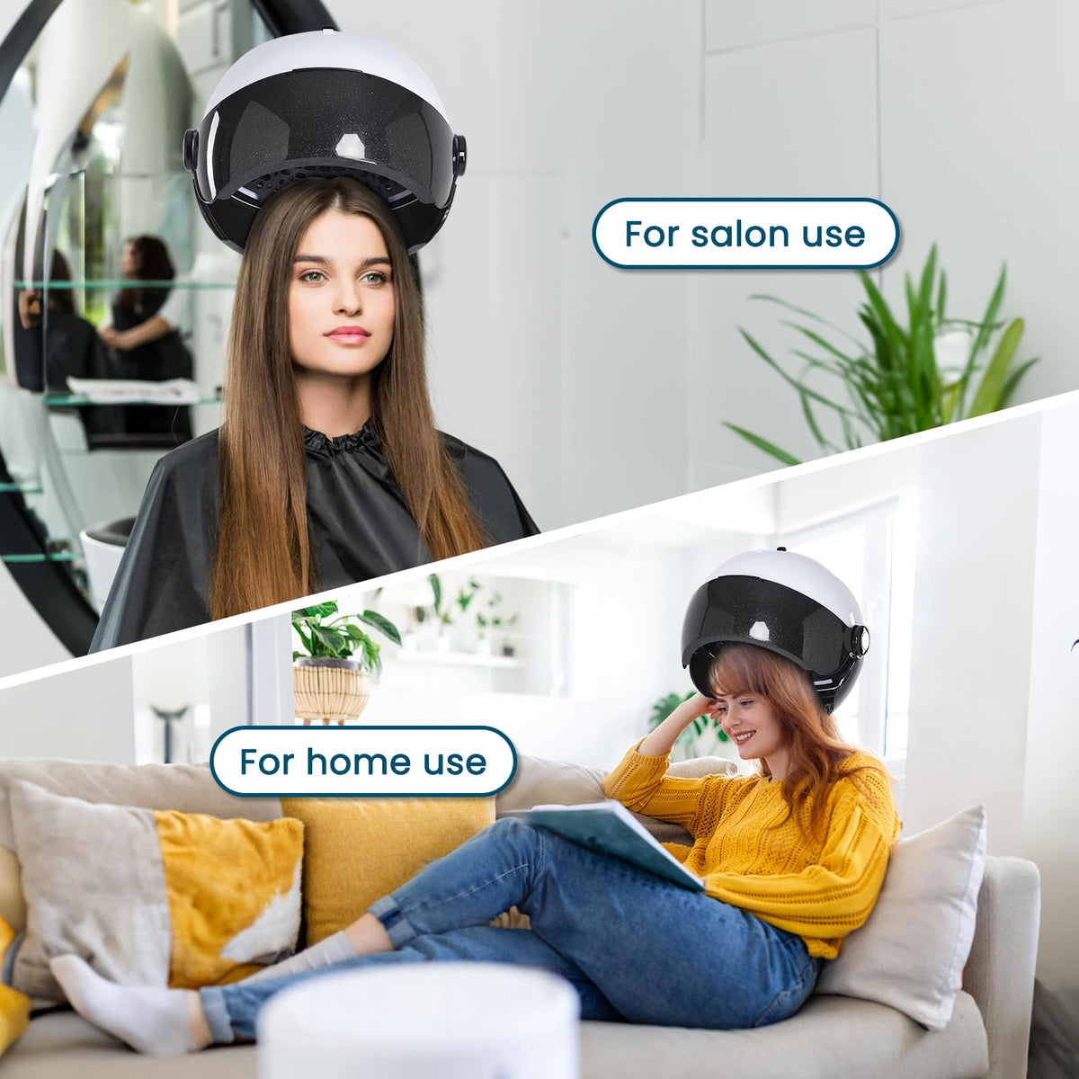 Findabetter hooded hair dryer with removable filter for easy cleaning.