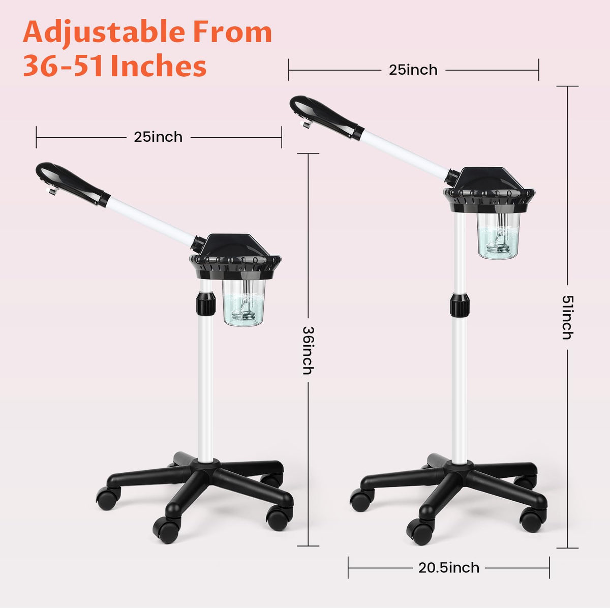 Rotating main body of the Findabetter steamer for convenient treatment angles.