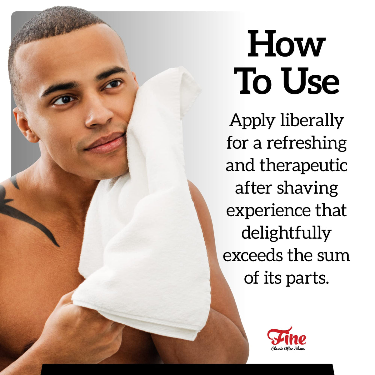 Fine aftershave dispense pump, controlled pour for comfortable use.