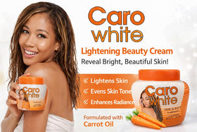 Fine Goods Caro White Cream jar shows rich moisturizing formula