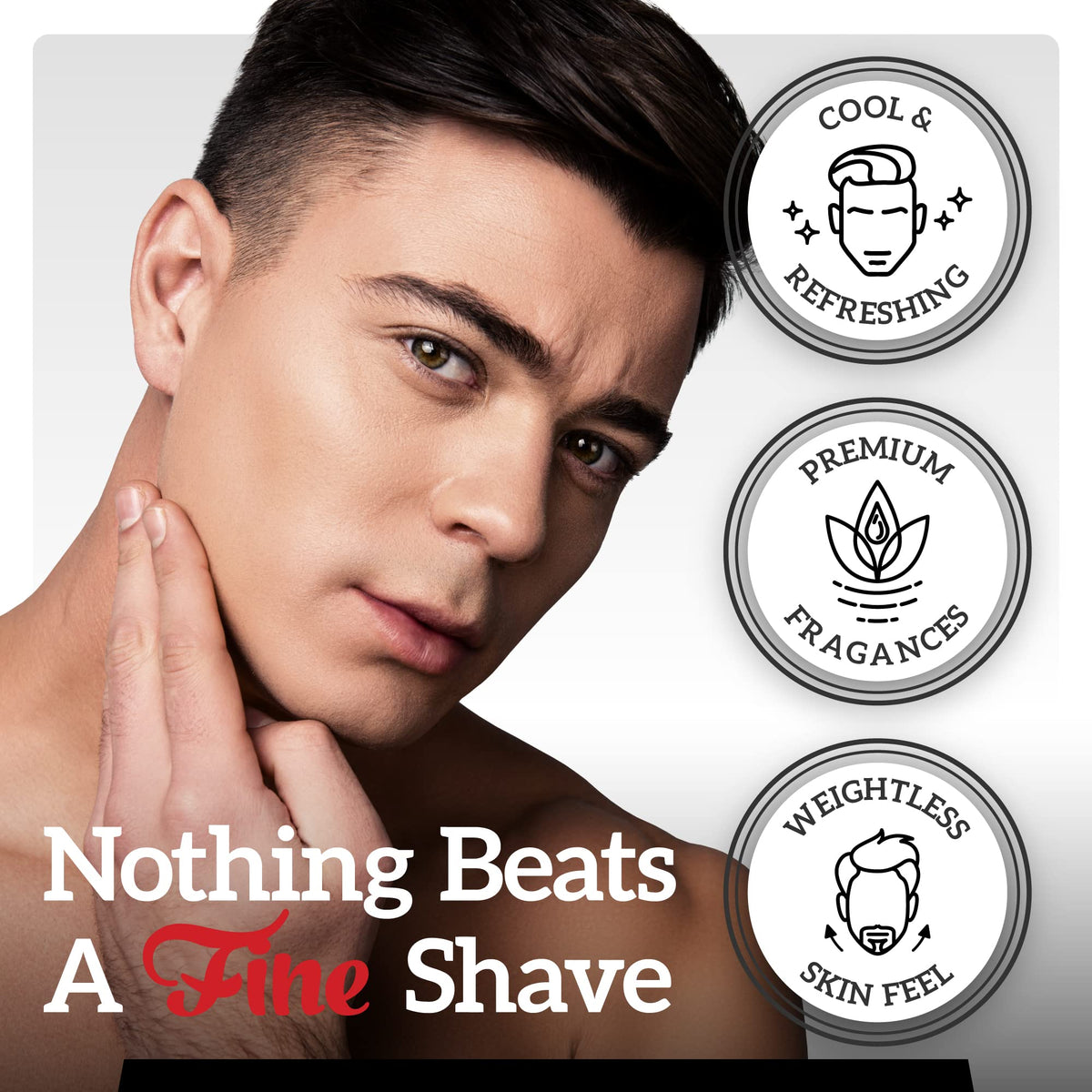 Mr. Fine aftershave bottle, side view, sleek daily grooming.