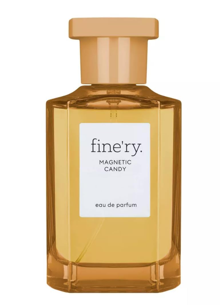 Fine'ry Citrus Gourmand perfume bottle, front view, capturing bright citrus and sugared violet allure.