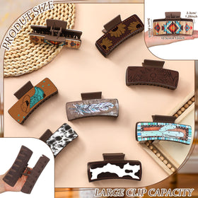 FineCheer cow print leather hair clip adds rustic charm while staying secure.