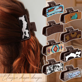 FineCheer western cow print clip delivers vintage vibe and reliable hold.