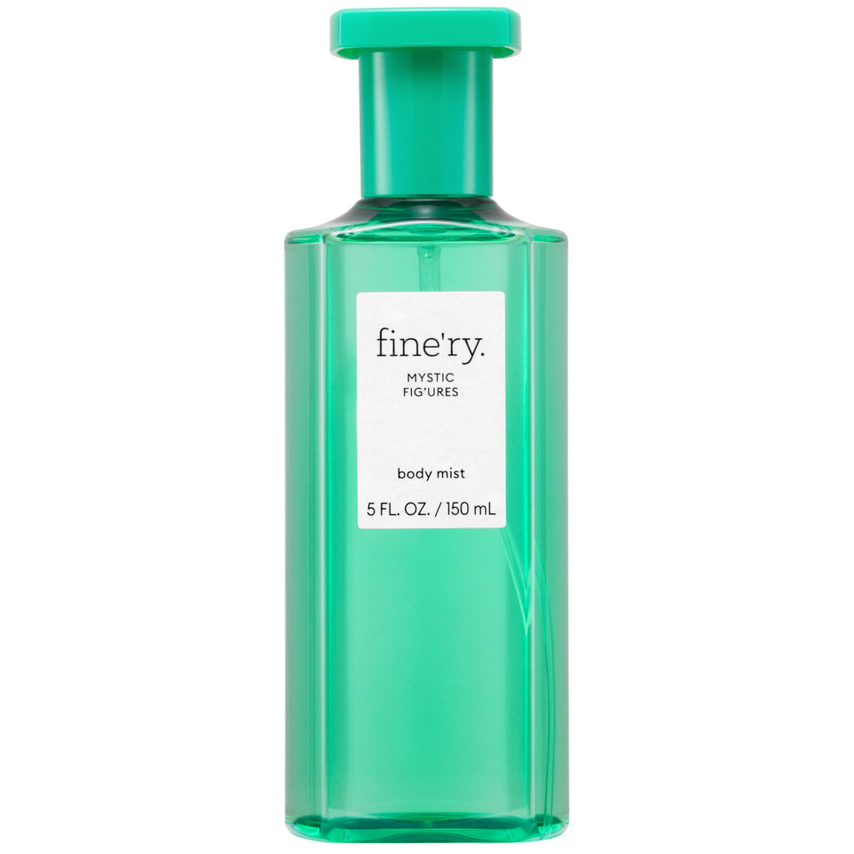 Fine'ry Green Fresh Fig fragrance mist bottle for hair and skin use.