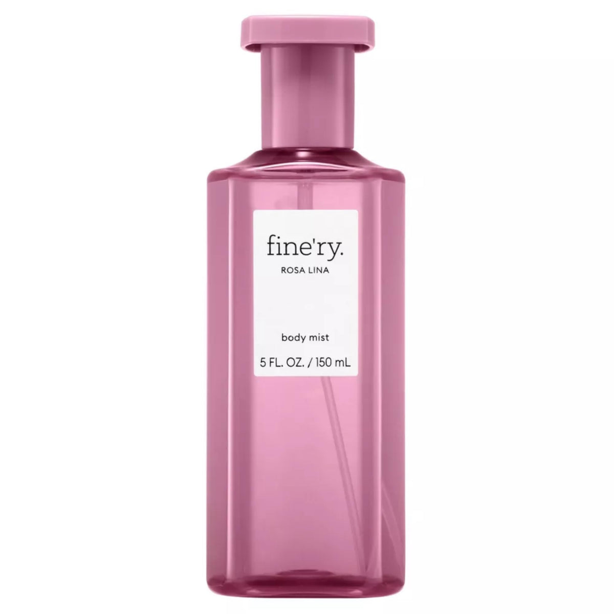 Fine'ry Lychee and Rose Mist bottle with premium packaging and long-lasting scent.