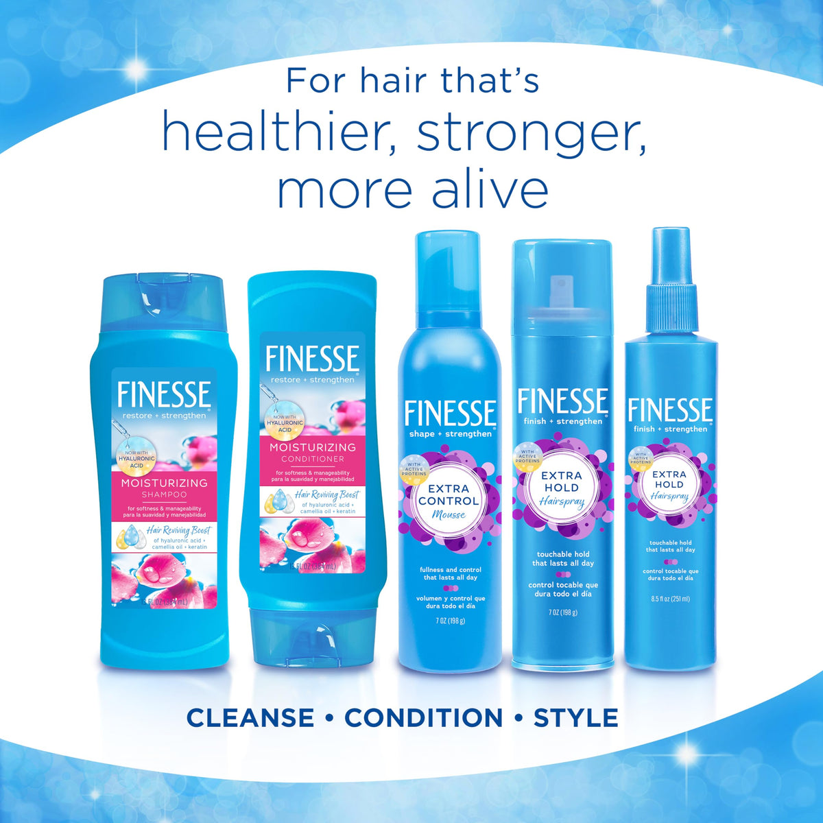 FINESSE fresh scent on packaging evokes salon-like routine