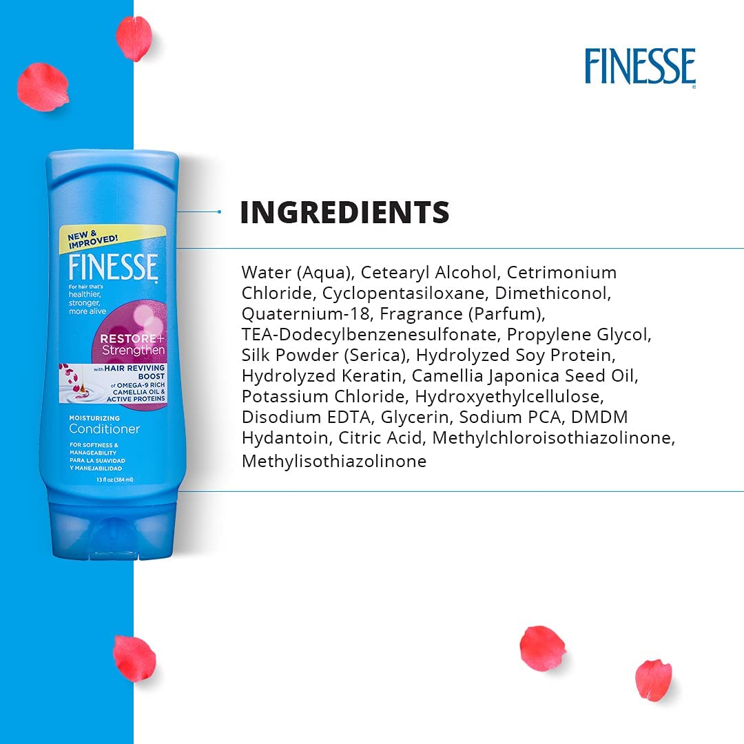 Finesse conditioner 13oz pack product shot emphasizes moisture and manageability.