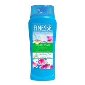Finesse Volumize + Strengthen Shampoo bottle showing a 13 oz size for fuller hair.