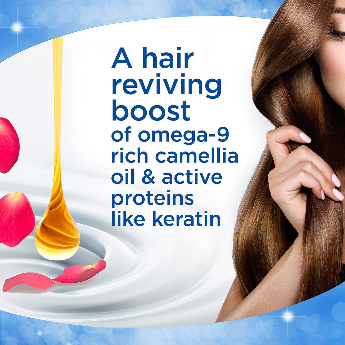 Hair strands after washing with Finesse Volumize + Strengthen for added volume.