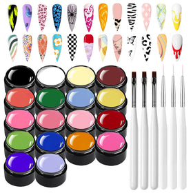 Finger Secret 18-color gel set close-up with vibrant shades for DIY nails