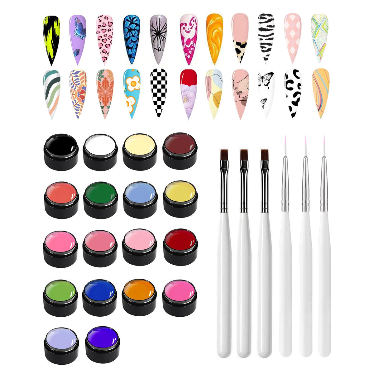 Finger Secret nail art palette showing color options for precise designs