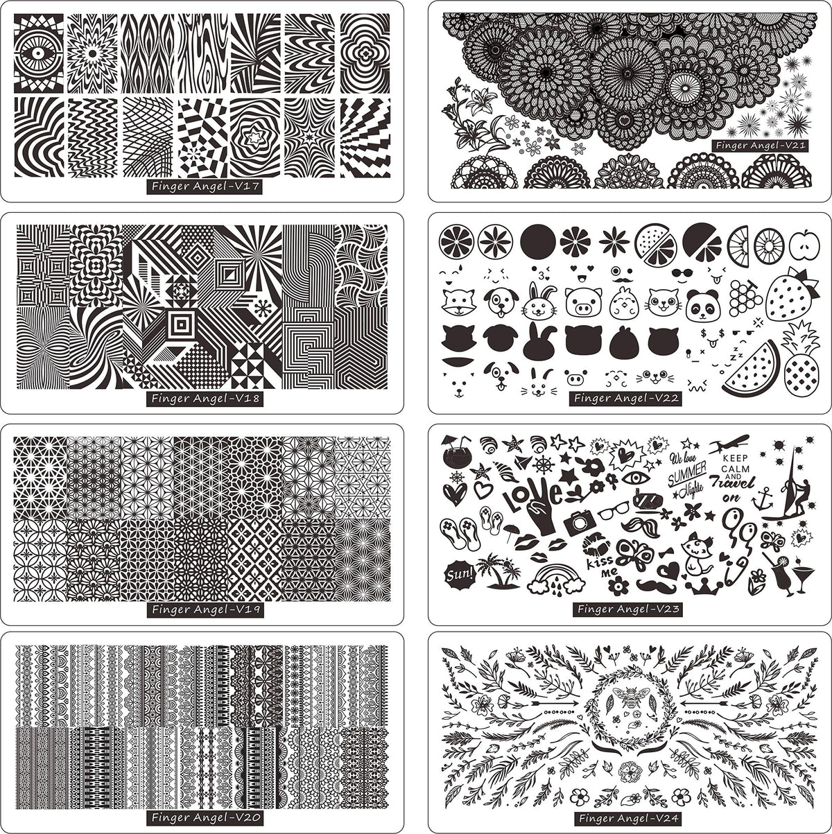FingerAngel nail art stampers 2-pack help transfer intricate patterns cleanly