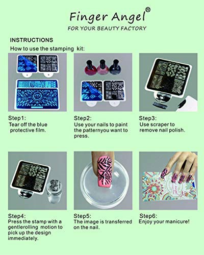 FingerAngel V17-32 patterns offer leaves and flowers for stylish nails