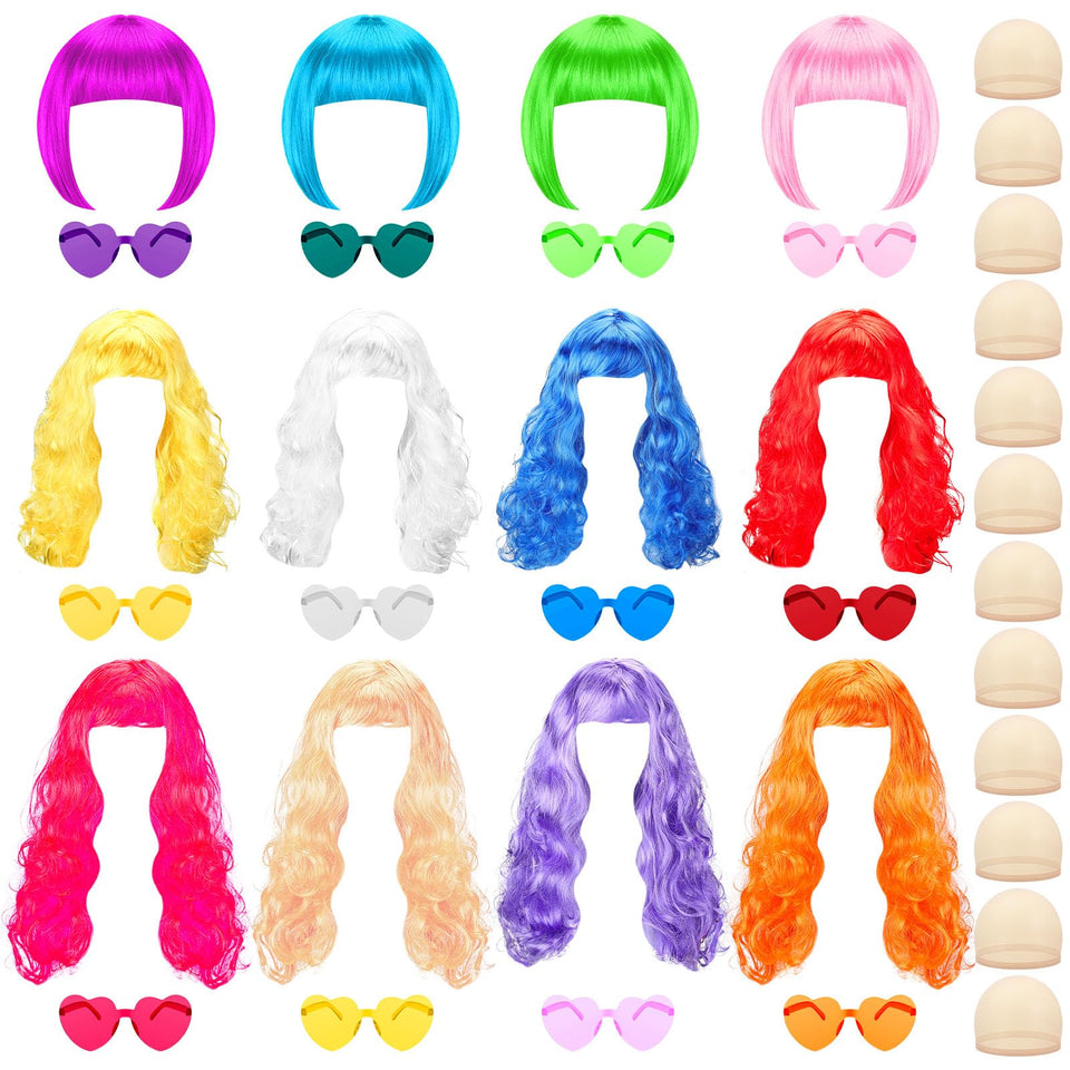 Fingertip WD colorful wigs in a variety of tones for quick style changes