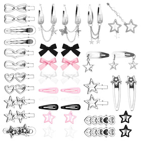 Fingertip WD star clip in pink adds playful sparkle for daily hairstyles.