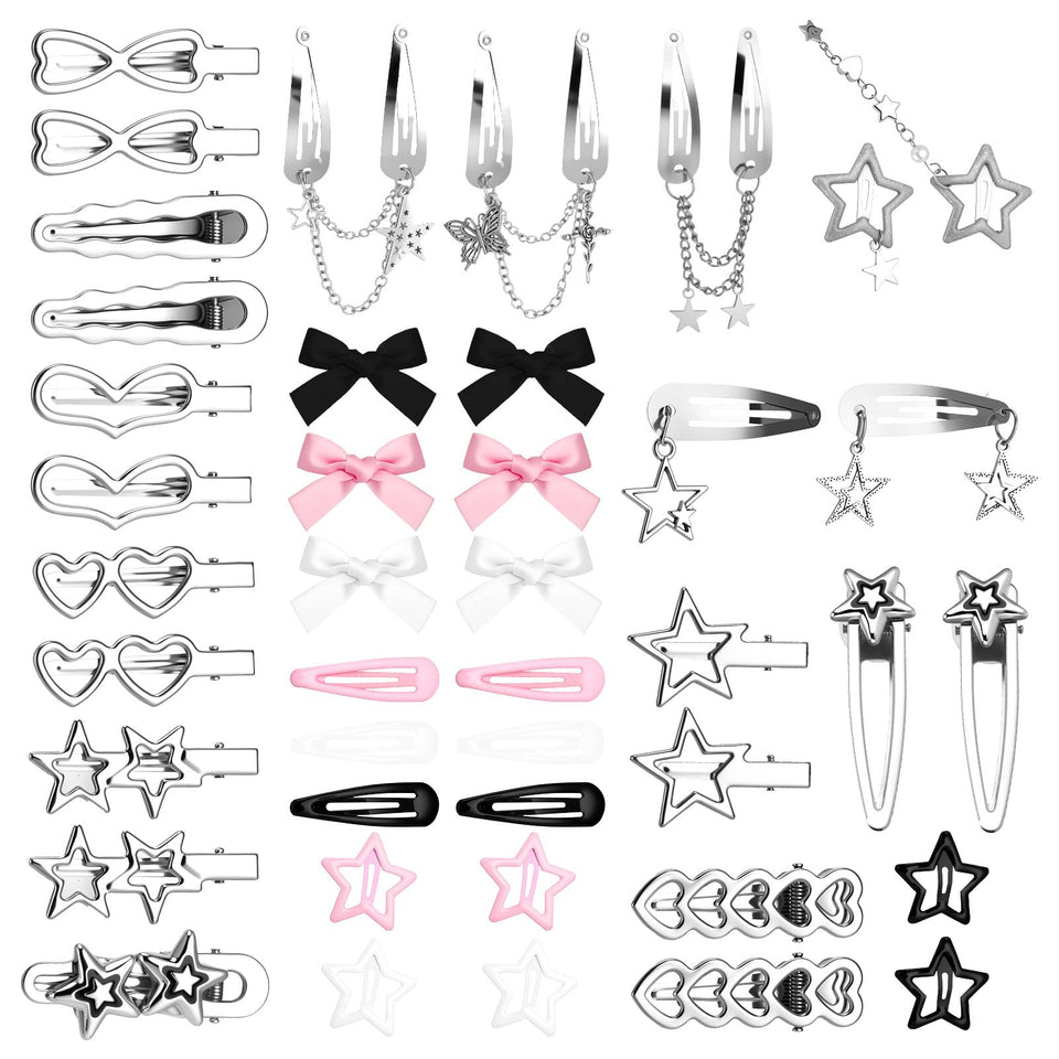 Fingertip WD star clip in pink adds playful sparkle for daily hairstyles.