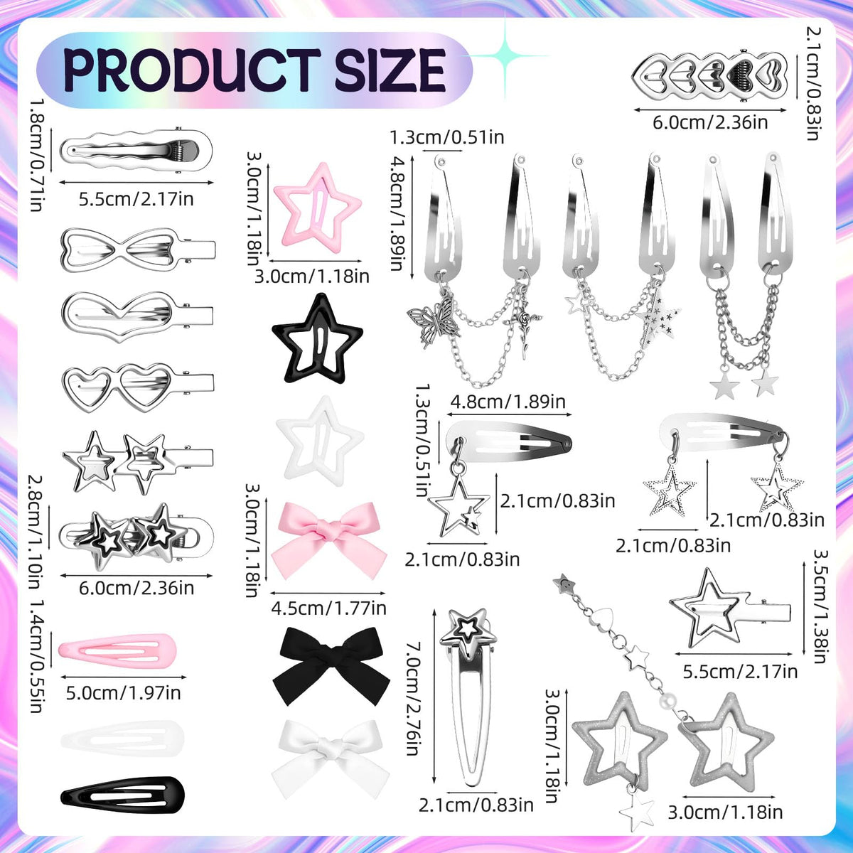 Fingertip WD Y2K clip set in pink for creative styling.