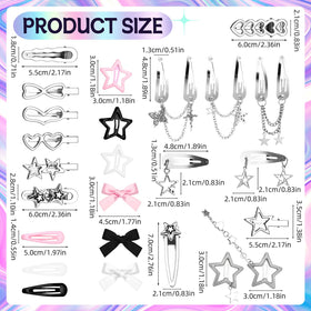 Fingertip WD Y2K clip set in pink for creative styling.