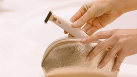 Finishing Touch Flawless Nu Razor cleaning brush included for blade maintenance.