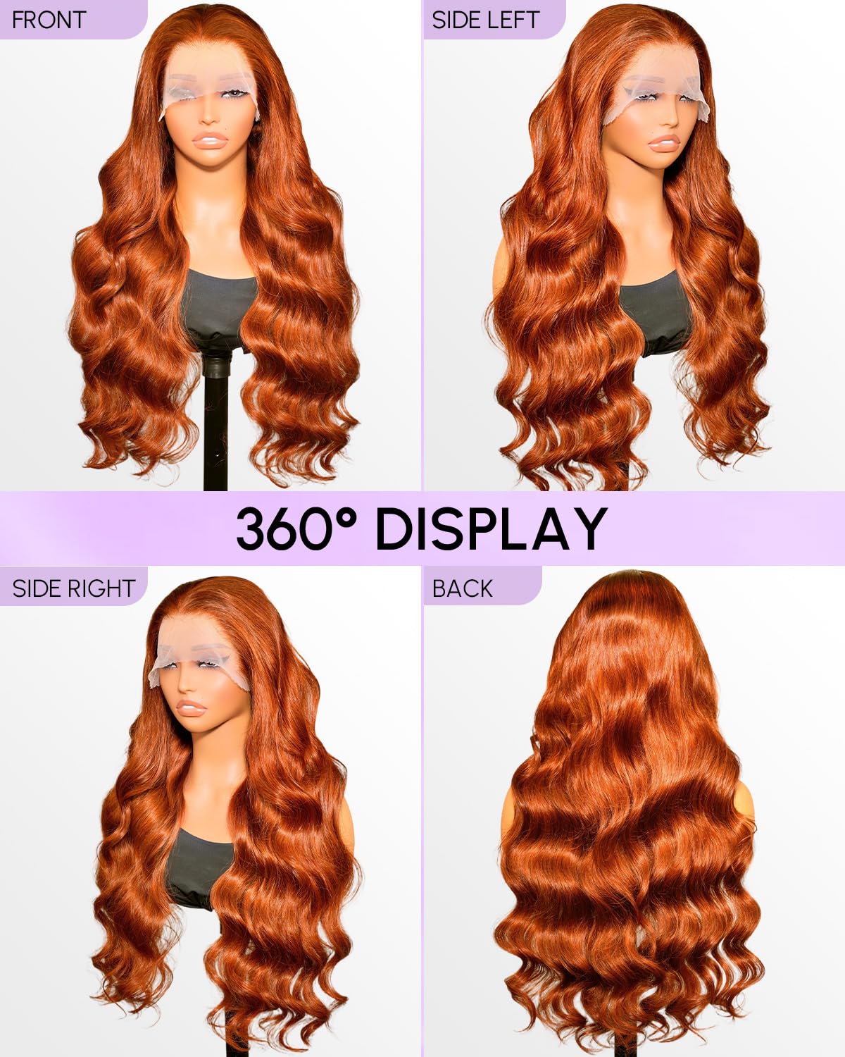 Finsa 13x6 HD lace front wig showing seamless scalp blend