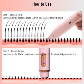 FIONOFY bikini-trimmer-wet-dry-use shows waterproof capability for easy cleanup.