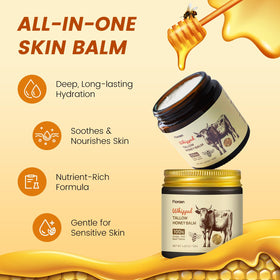 Closeup of Fioraen balm texture highlighting whipped consistency for easy spread