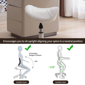 FIRAVOE Saddle Stool ergonomic design supports posture during long shifts.