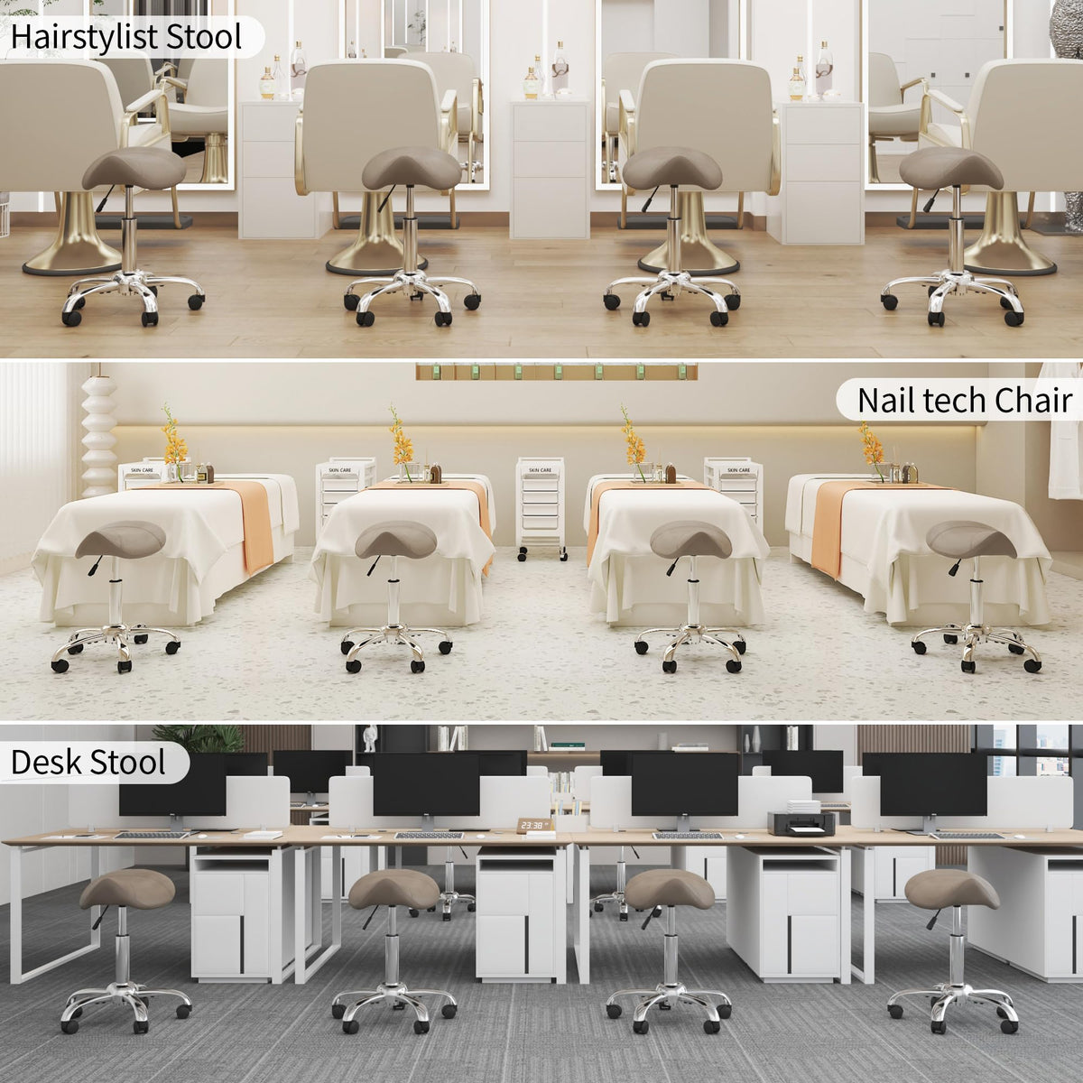 FIRAVOE height range 18-26 inches compatible with standard workstations.