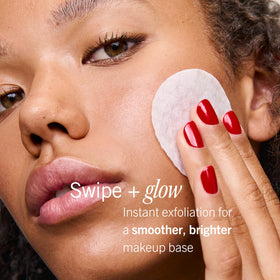 First Aid Beauty Brighten Glow Pad rough side refines texture and boosts radiance.
