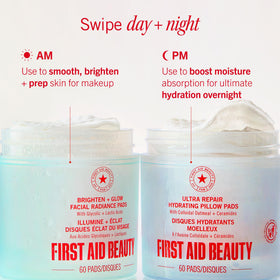First Aid Beauty Brighten Glow Pad preps skin for flawless makeup application.