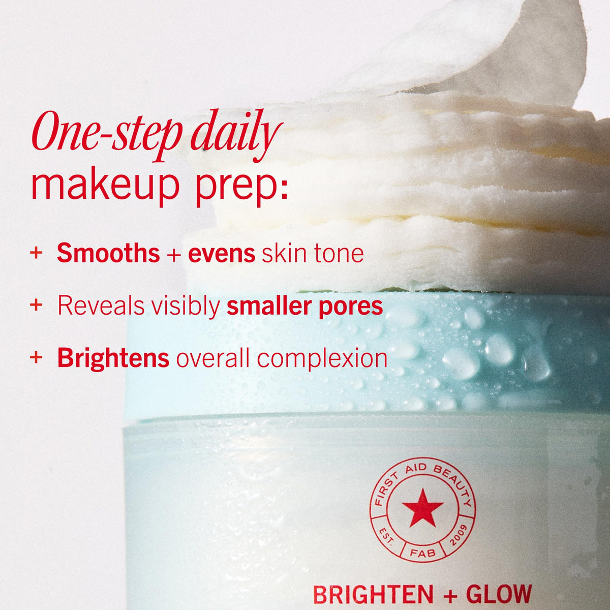 First Aid Beauty Brighten Glow Pad tones skin and prepares it for serums.
