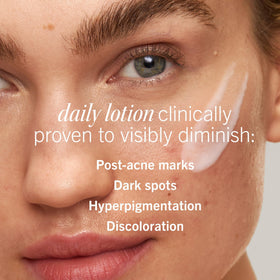 First Aid Beauty Lactic Lotion ingredients label showing niacinamide 2% and gentler formulation