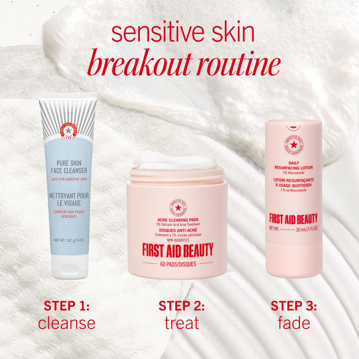 Back view of First Aid Beauty Lactic Lotion box packaging emphasizing vegan and cruelty-free claims