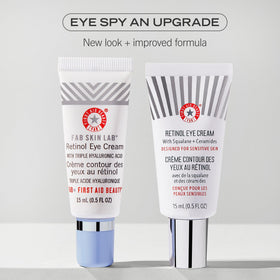 First Aid Beauty Retinol Eye Cream on makeup base, ready for concealment prep.