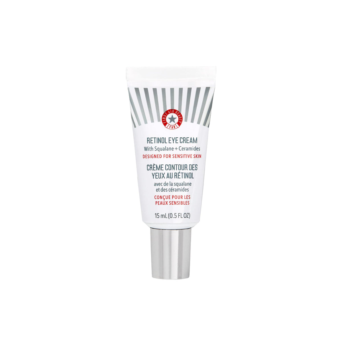 First Aid Beauty Retinol Eye Cream tube, hydrating formula for delicate eye skin.