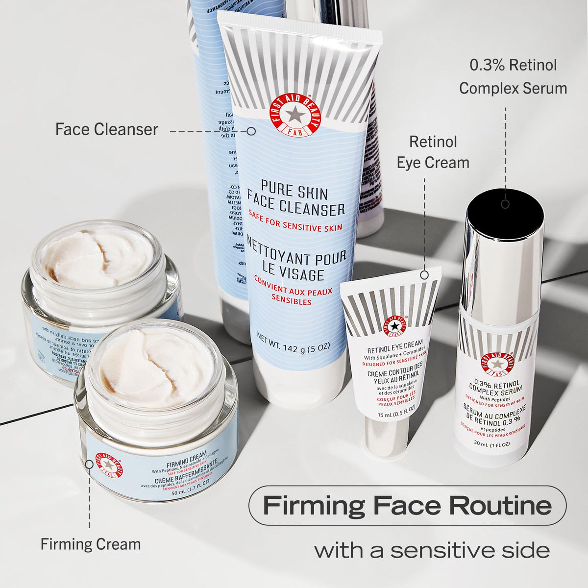 First Aid Beauty Retinol Eye Cream under-eye visual highlighting hydration.