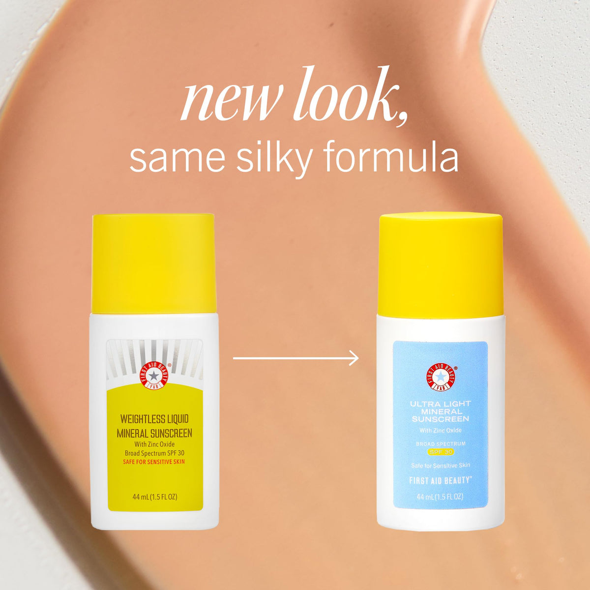 First Aid Beauty sunscreen layered under makeup without pilling for a smooth look.
