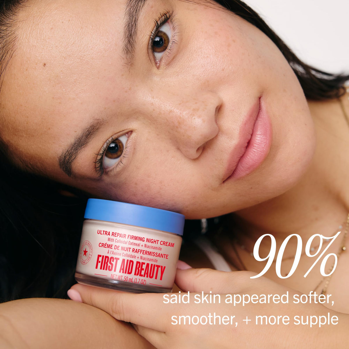Applying Ultra Repair on clean skin demonstrating smooth absorption.