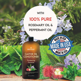 First Botany Castor Oil Conditioner application on scalp supports soothing routine.