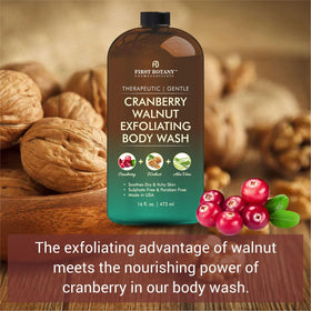 First Botany cranberry walnut soothing suds on skin